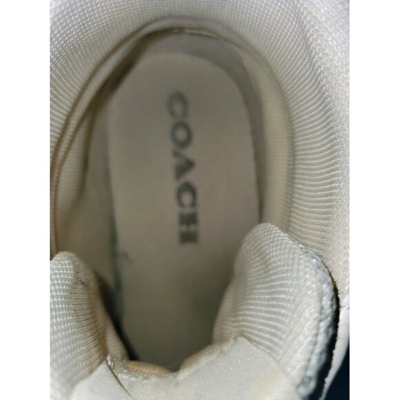 Vintage Coach Women's High-Top Sneakers Size 8.5B Pink & White Leather - Picture 7 of 7